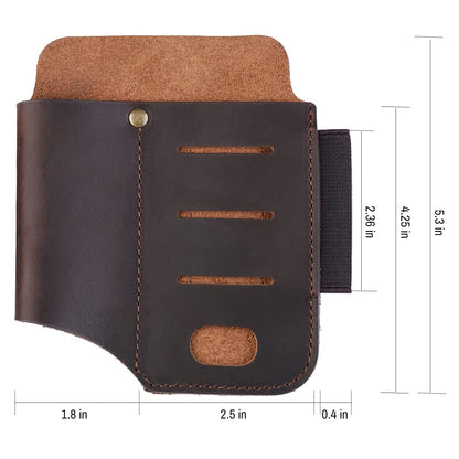 VIPERADE PJ15 Multitool Sheath for Belt, EDC Leather Sheath, Leather Flashlight Holster, EDC Belt Organizer, Leather EDC Pocket Organizer, Flashlight Sheath