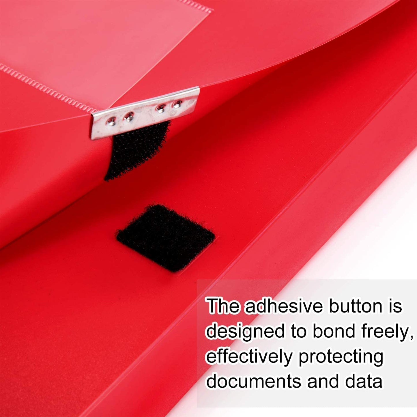 Hoiwigy Foldable A4 Document Box, Pack of 4 Plastic Archive Cases with Lid, 31×24x4cm, File Folder Organizer Document Storage File Boxes for Office, School, Letter Size Paper (Red)