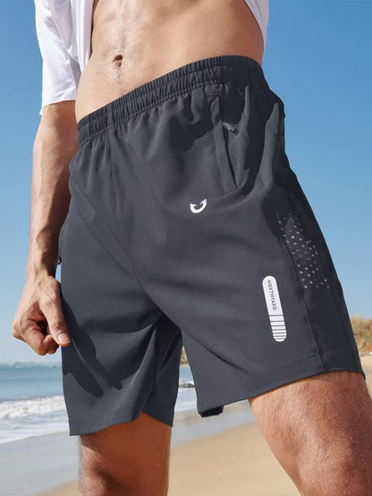 NORTHYARD Men's Athletic Running Shorts Gym Workout 7"/9"/5" Quick Dry Lightweight Sports Basketball Tennis 3 Zipper Pockets Darkgrey 4XL