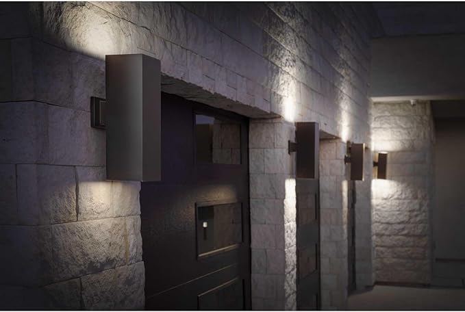 Progress Lighting 6" Aluminum Outdoor Up/Down Wall Lantern Light, Square Collection, Outdoor, P5644-30, White