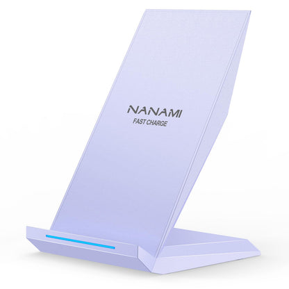 Fast Wireless Charger, NANAMI 15W Qi Certified Wireless Charging Stand Compatible iPhone 17/17 Air/16/15/15 Pro/15 Plus/15 Pro Max/14/13/12, for Samsung Galaxy S25/S24/S23/S22/S21 and Qi-Enabled Phone