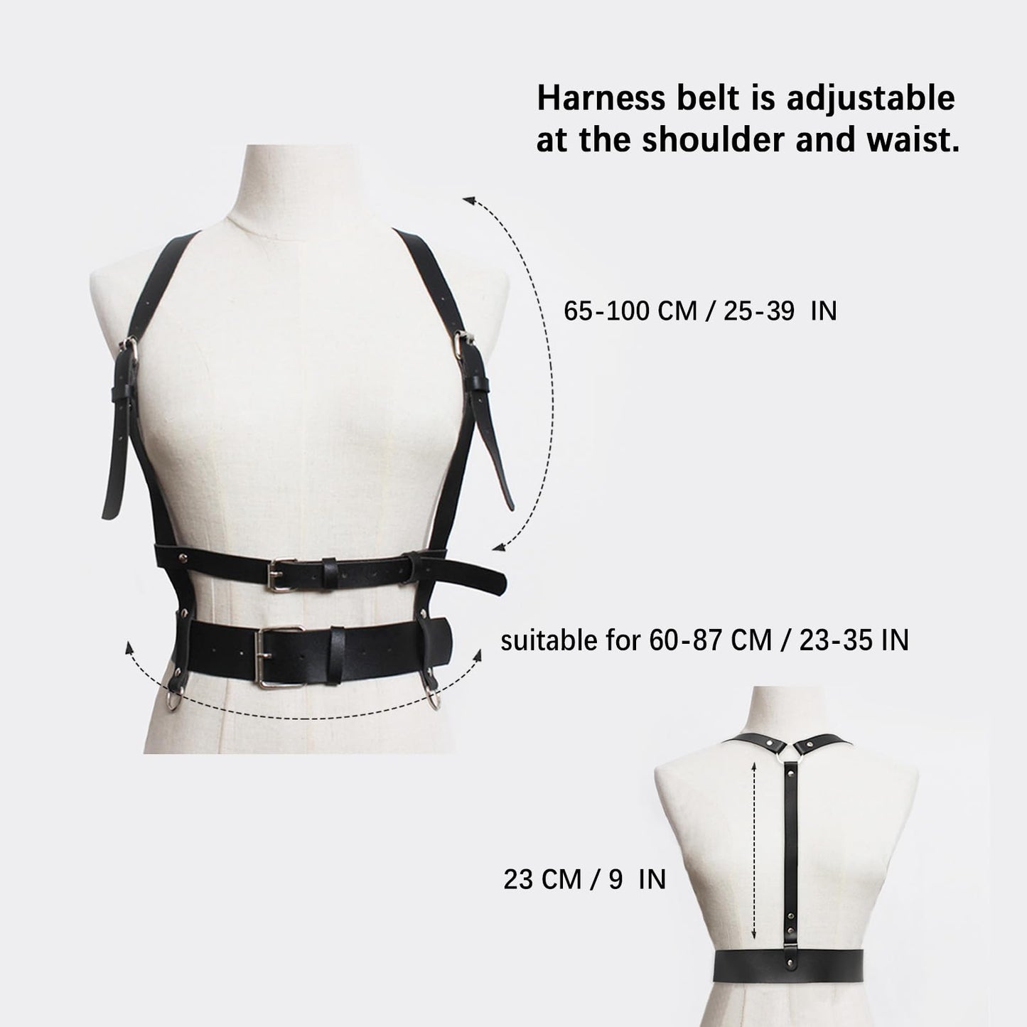 OURWORTL Punk Leather Harness Waist Belt for Women PU Leather Corset Belts Strap Adjustable Party Rave Accessory Goth Accessories