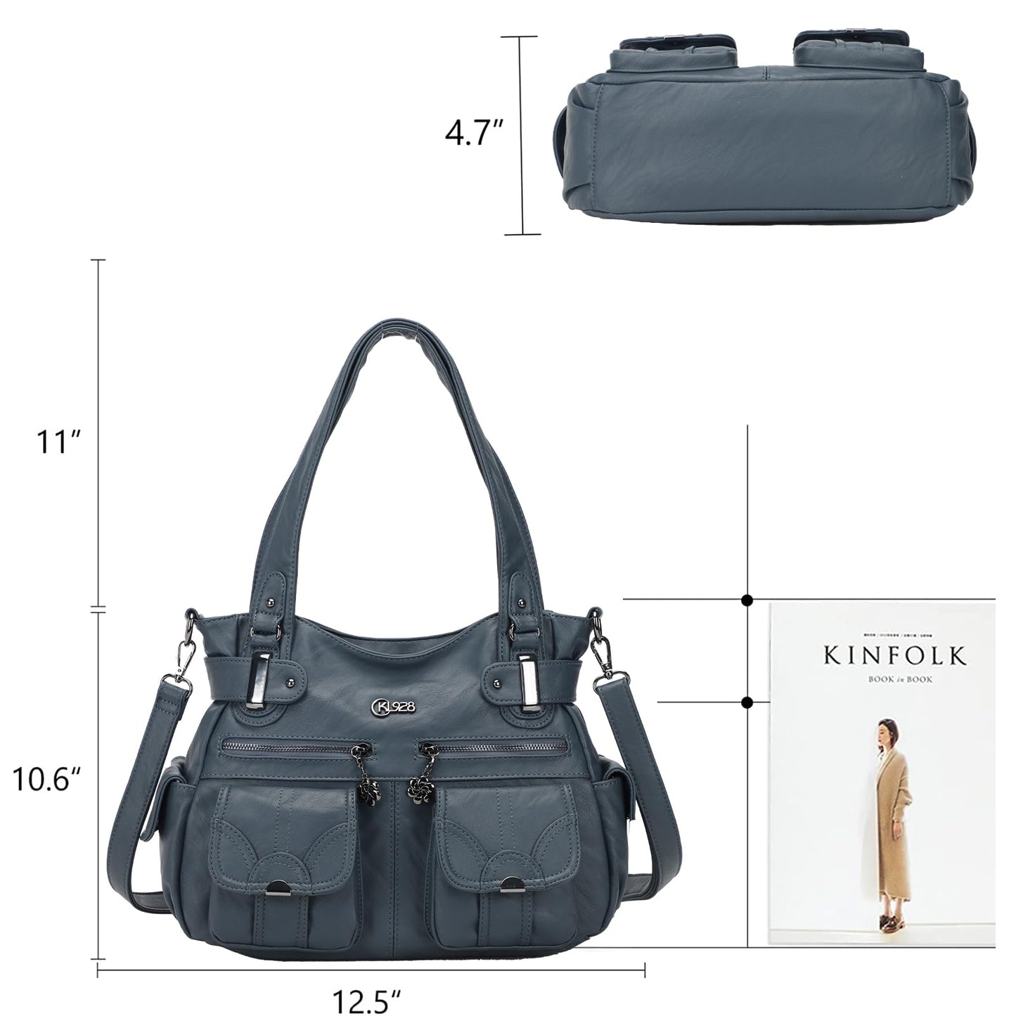Purses and Handbags for Women Large Hobo Shoulder Bags Soft PU Leather Multi-Pocket Tote Bag
