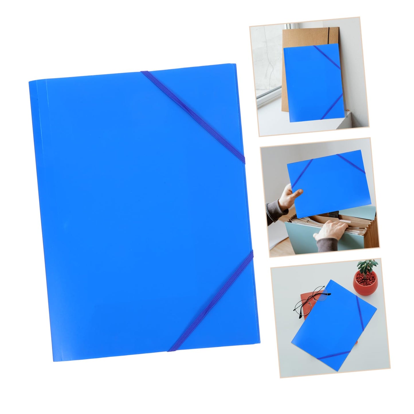 Gogogmee Plastic Expanding File Folder with Elastic Band 3 Pack Document Organizer for Office