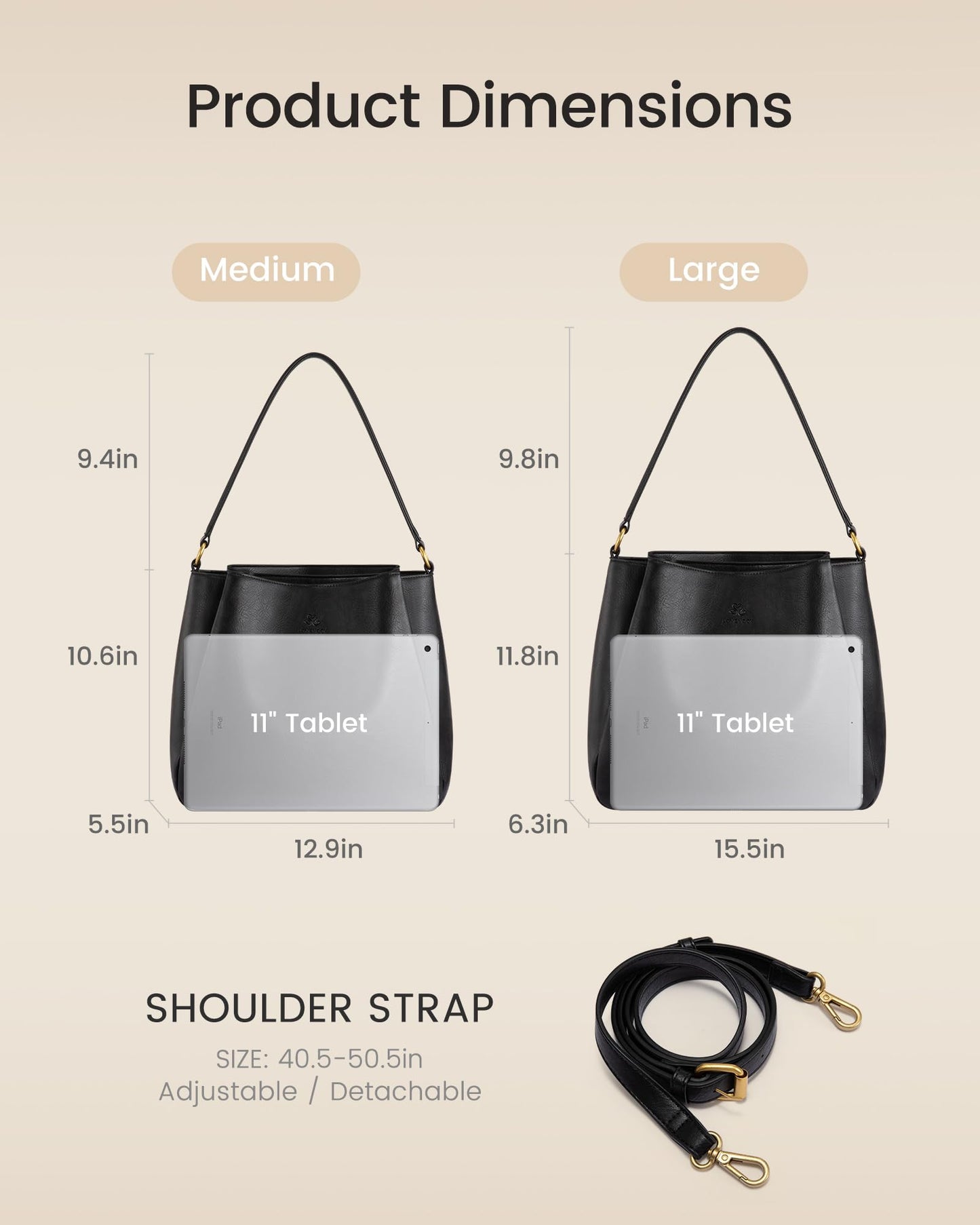 LOVEVOOK Hobo Crossbody Bag for Women with Three Large Compartments, Waterproof Shoulder Handbags Purse for work shopping travel