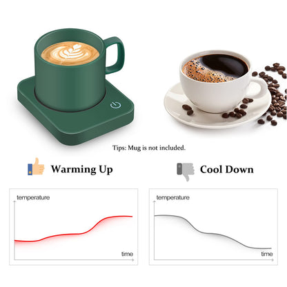 VOBAGA Mug Warmer Set, Coffee Warmer for Desk with 11oz Ceramic Mug, Auto Shut Off & 3-Temp Settings, Smart Coffee Cup Warmer, Home Office Essentials Coffee Set