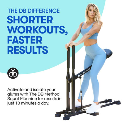 The DB Method Squat Machine, Glute-Focused Deep Squat Machine for Women, Low-Impact Workout Equipment for Home Gym, Total-Body Fitness Trainer, Compact & Foldable, Easy Setup, 275 lb Capacity