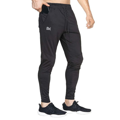 BROKIG Mens Lightweight Gym Jogger Pants,Men's Workout Sweatpants with Zip Pocket(Black,Small)