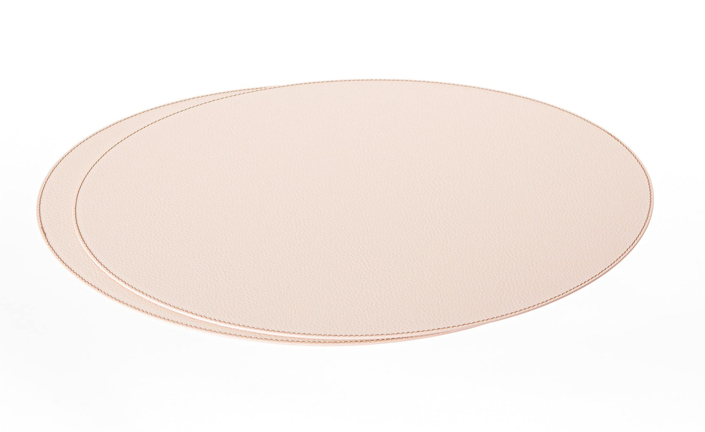 Nikalaz Oval Placemats Set (Pack of 4) Recycled Leather Table Mats 18 x 13 inches (45.7 x 33 Centimeters), Kitchen Dining Table Décor by Nikalaz (Beige - Creamy White)