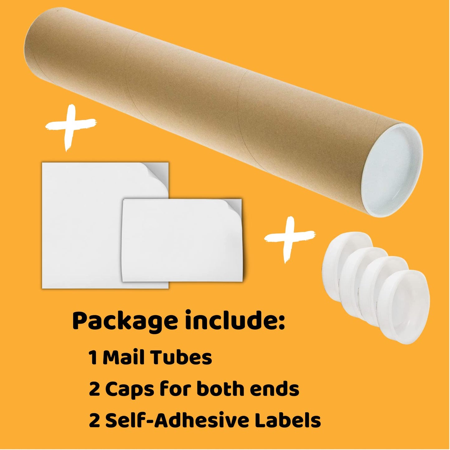 SAVUK Mailing Tubes with Plastic Caps Shipping Cardboard Blueprints Artwork Poster Extra Heavy-Duty Thickness Posters, Art Prints Multipurpose Documents Storing (1 Pack) 2x24 inch
