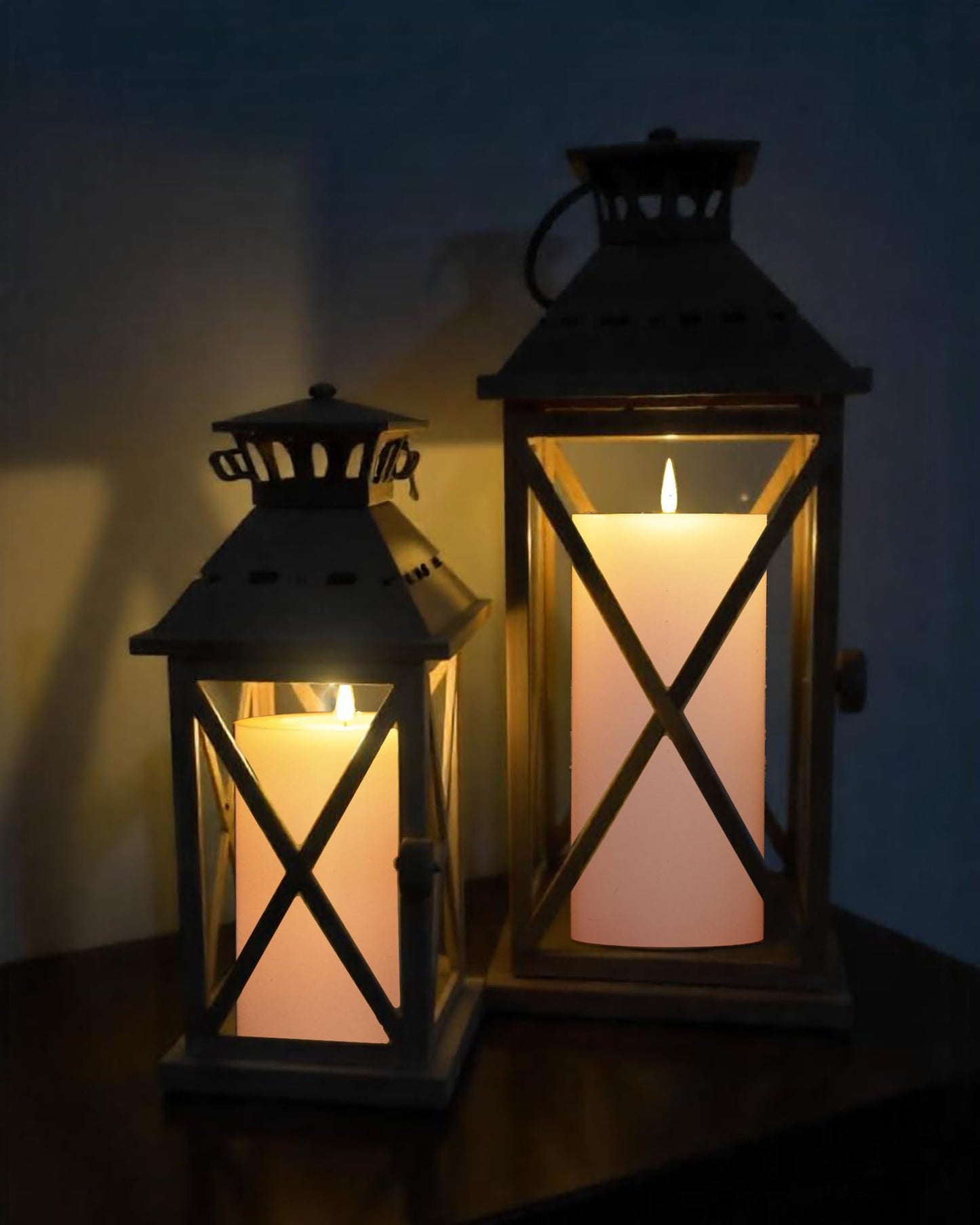 Gmnee 4"x8" Outdoor Waterproof Flameless Candles with Remote Timers Plastic