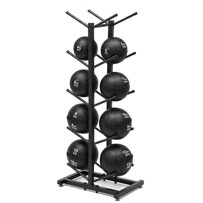 Sintuff Medicine Ball Rack Storage Metal Durable Tree Holds 10 Slam Balls up to 11 Inch Diameter Vertical Gym Organizer Stand Holder for Organized Gym Fitness Studio Commercial Equipment Storage Black