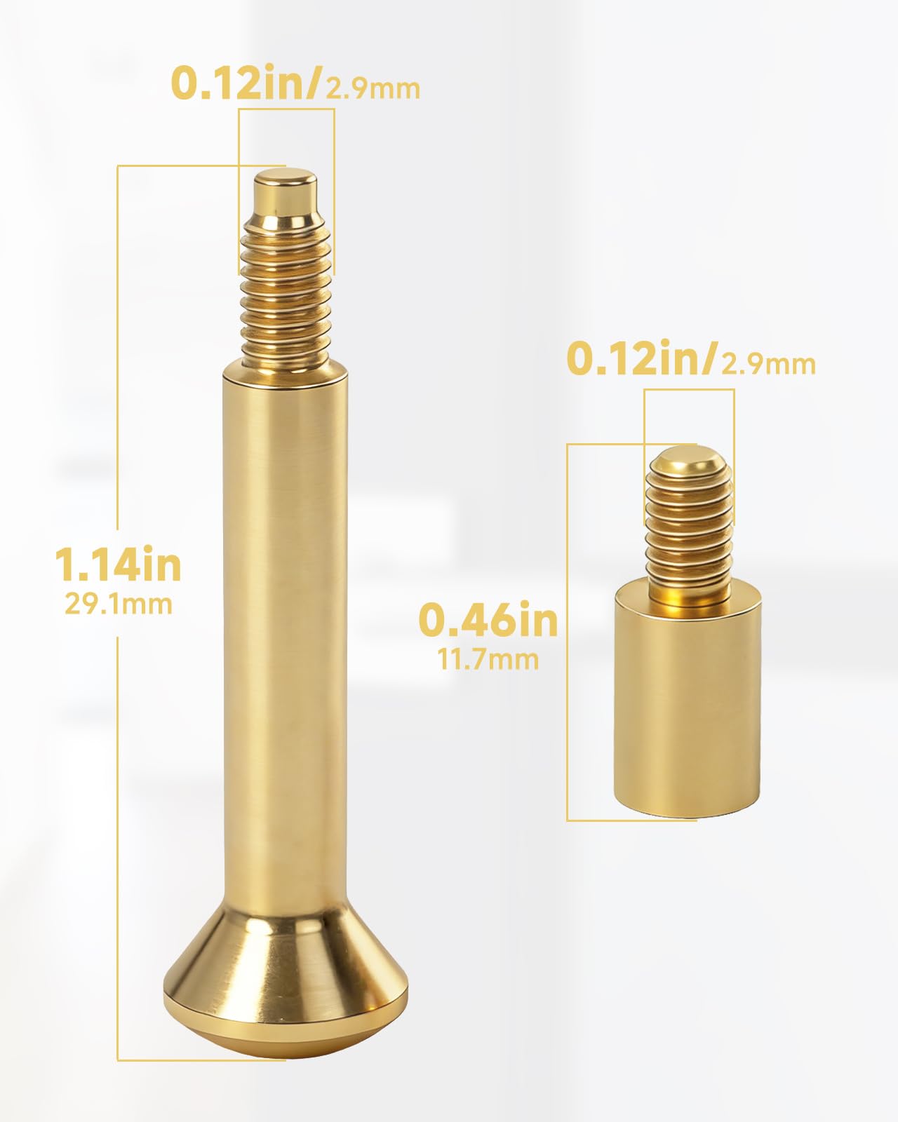 5513.0030 Privacy Pin Replacement Compatible with Baldwin Estate Lever Privacy Latch Door Lock Threaded Push Pin with Coupler Polished Brass 1 Set