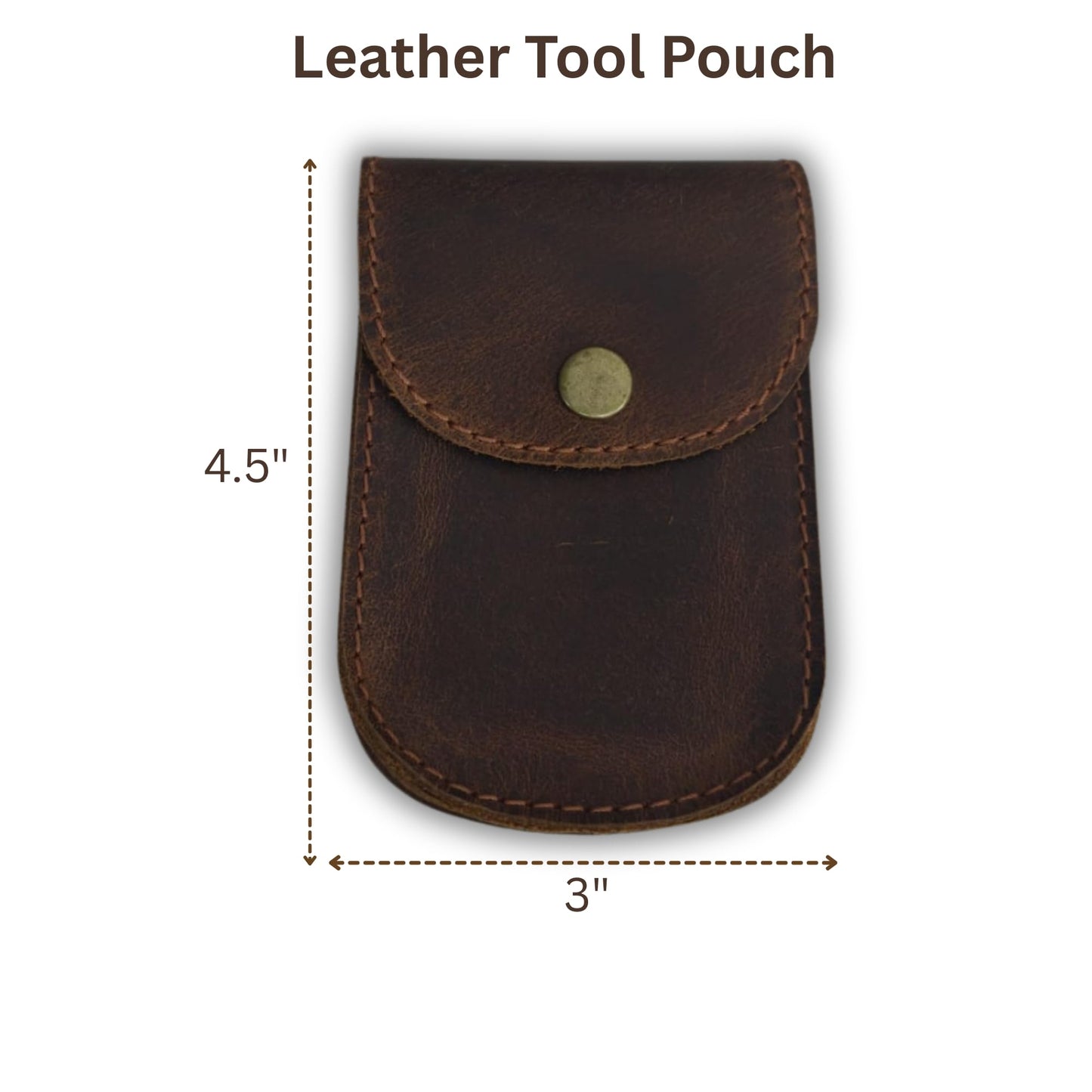 PavinCrafter Leather Belt Holster Pouch – Handmade EDC Waist Bag for Coins, Mini Wallet, Tools, Headphones – Full Grain Leather Utility Pouch for Men (Dark Brown)