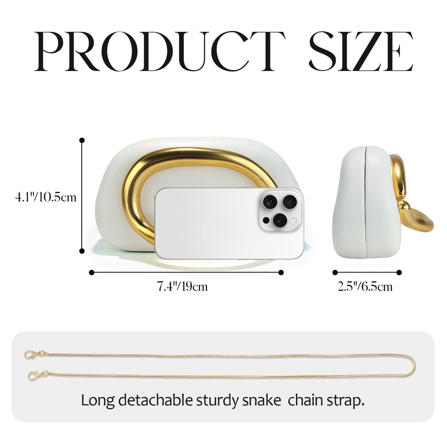 OOAAVVJL Clutch Purses for Women Formal,PU Leather evening bag with Chain,Metal Handle Handbag Crossbody for Wedding Party