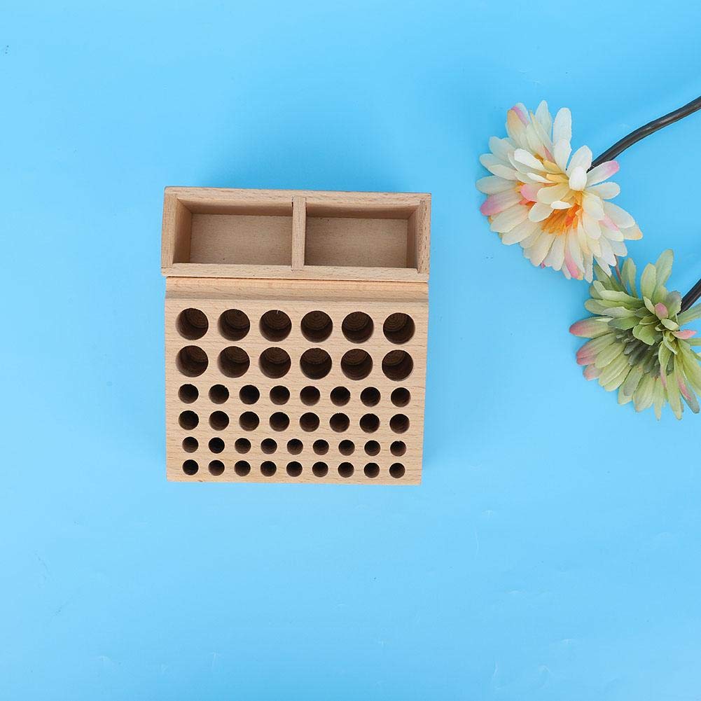 Eatbuy Leather Tool Holder, 48 Holes Wooden Leather Craft Tool Stand with 2 Slots, Solid Beech Rack Stand Organizer, Storage Case for Leathercraft Punch & Styling Tools