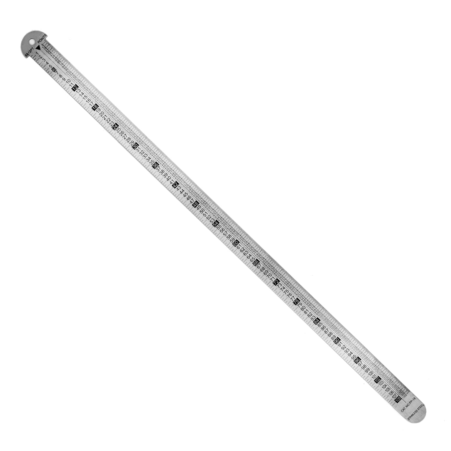 Pacific Arc 18 inch Pica Pole Metal Ruler, with Pica, Points, Inches, and Agate Measurements, Stainless Steel Ruler for Drafting