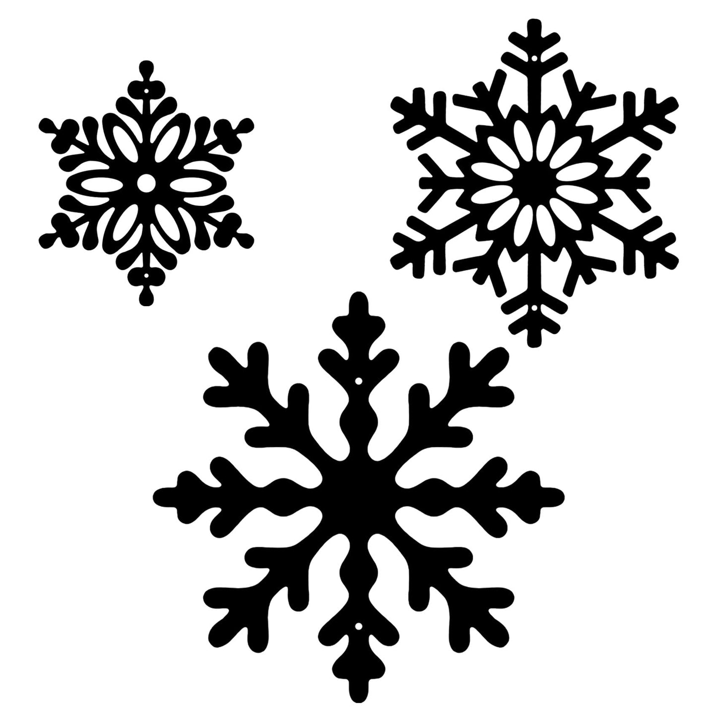 Large Snowflakes Metal Wall Art Decor, 3 Piece Set