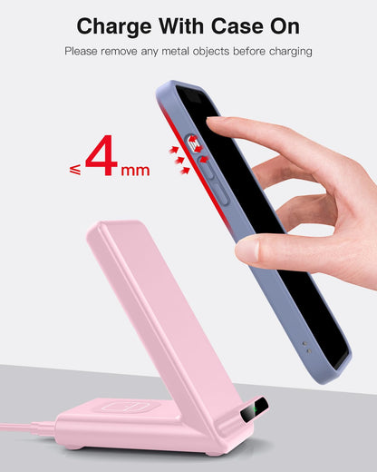 Wireless Charging Station,3 in 1 Charging Stand Made for Apple Watch Ultra 11 10 9 8 7 6 SE 5 4 3,Fast Wireless Charger Made for iPhone 17/Air/16/15/14/13/12,for AirPods Pro(with Adapter) (Black)