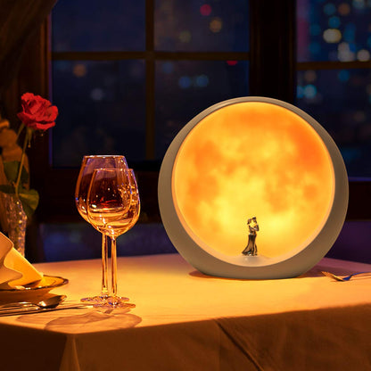 Moon Lamp for Living Room, Decoration Night Light, Anniversary Valentine Gifts for Him, Mr & Mrs Signs for Wedding Table Décor, Art Ornament Home Gift Xmas Gift, Newlywed Couples Under The Full Moon