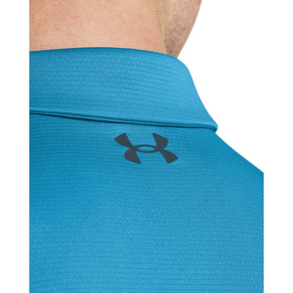 Under Armour Men's Tech Golf Polo, (421) Capri / / Pitch Gray, Small Tall