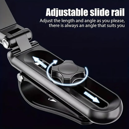 Universal 360 Rotatable Phone Holder for Sun Visor - Compatible with iPhone, Samsung & More Devices - Car Accessory (Black)