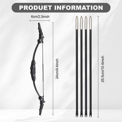9.4inch Mini Lever Bow Recurve Bow Stainless Steel Includes 4 Arrows and Target Paper