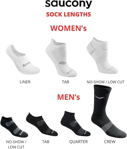 Saucony Women's RunDry Performance Heel Tab Athletic Socks, Available in S-L (8, 16, 24 Pairs), Purple Assorted (8 Pairs), Medium