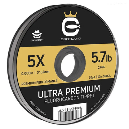CORTLAND Ultra Premium Fluorocarbon Durable Flexible Abrasion-Resistant Trout Tippet with Plasma Finish for Freshwater | Nymphing/Dry Fly Fishing/Streamer Fishing, 30 YDS, 02X-19.6 LB
