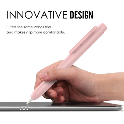 MoKo Holder Case for Apple Pencil 1st Generation, Retractable Apple Pencil 1st Case Protective iPad Pencil Sleeve Skin Cover with Sturdy Clip, Pink