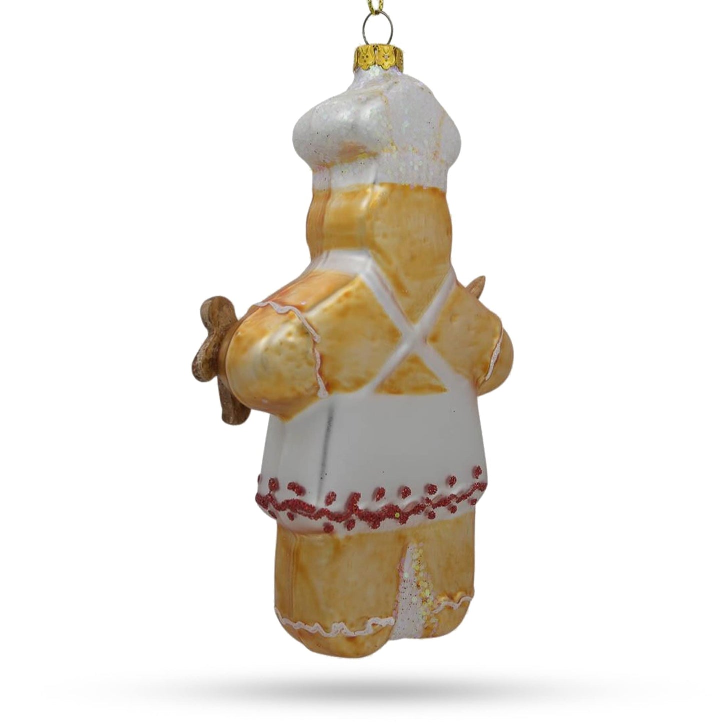 Baking Gingerbread Man Glass Christmas Ornament