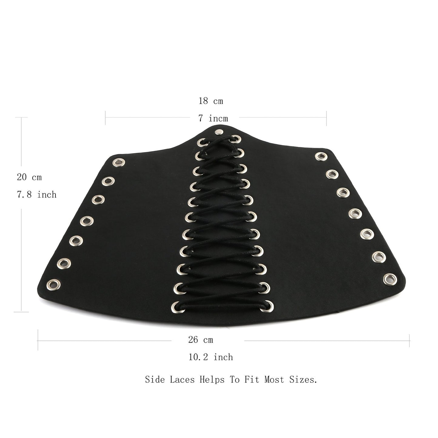 HZMAN 2 Pack Unisex Faux Back Leather Gauntlet Wristband Wide Bracer Arm Armor Cuff (Black 2Pcs)