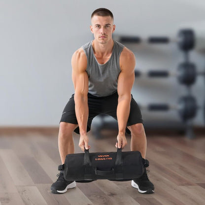 VEVOR Heavy Duty Workout Sandbag - Power Training Slam Bag for Strength & Cross-Training | Black (Unfilled)
