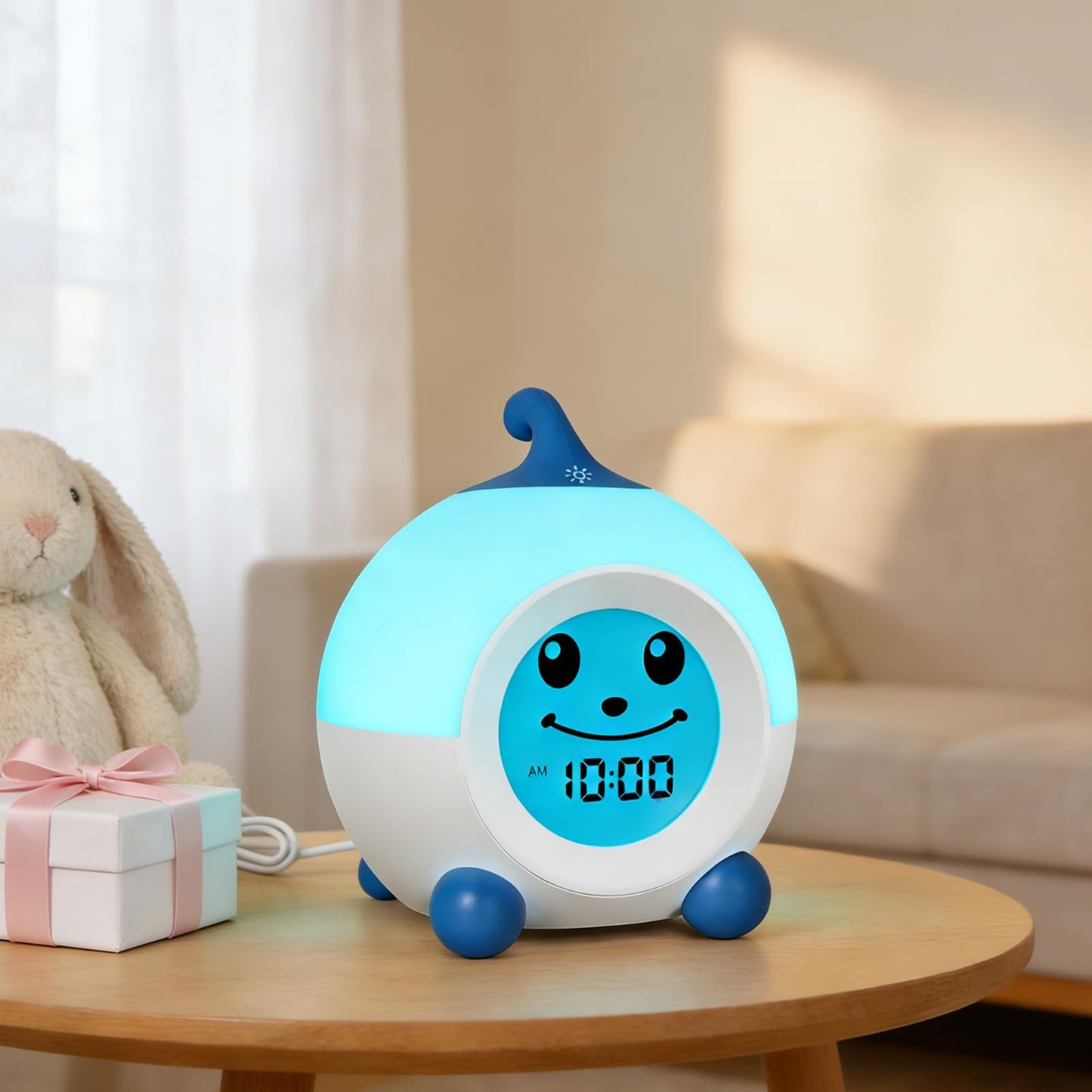 I·CODE Ok to Wake Alarm Clock for Toddlers, Children's Sleep Trainer with Red Green Light & Emoji,Toddler Sleep Aid Night Light with Auto-Off Timer, for 2-10 Years Old Kids