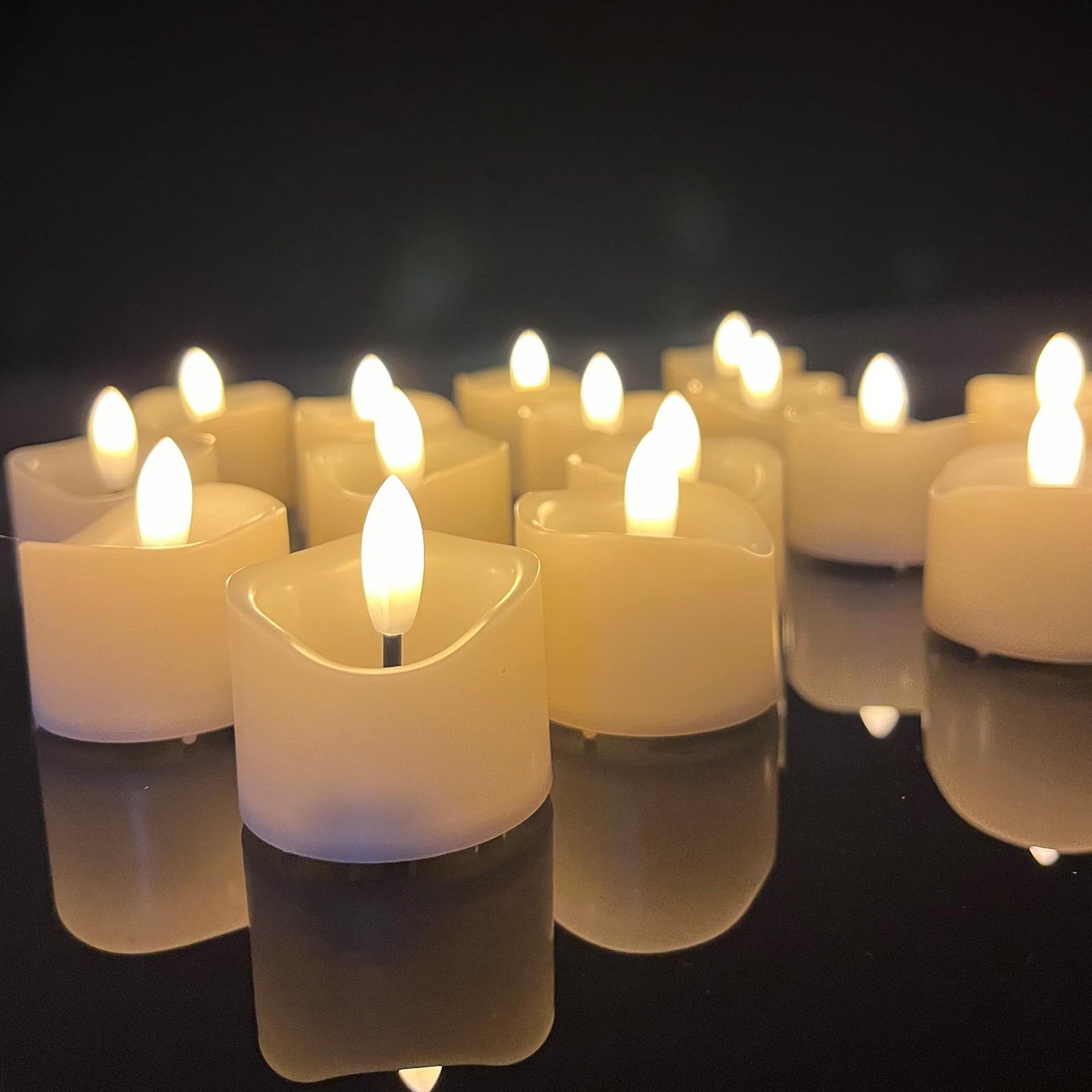 EZiGarden Flameless LED Votive Candles, Battery Operated Fake LED Lights Electric Flickering Candles for Wedding Party Halloween Christmas Party Theme Party, Holiday Decor Home Decorations, Set of 36