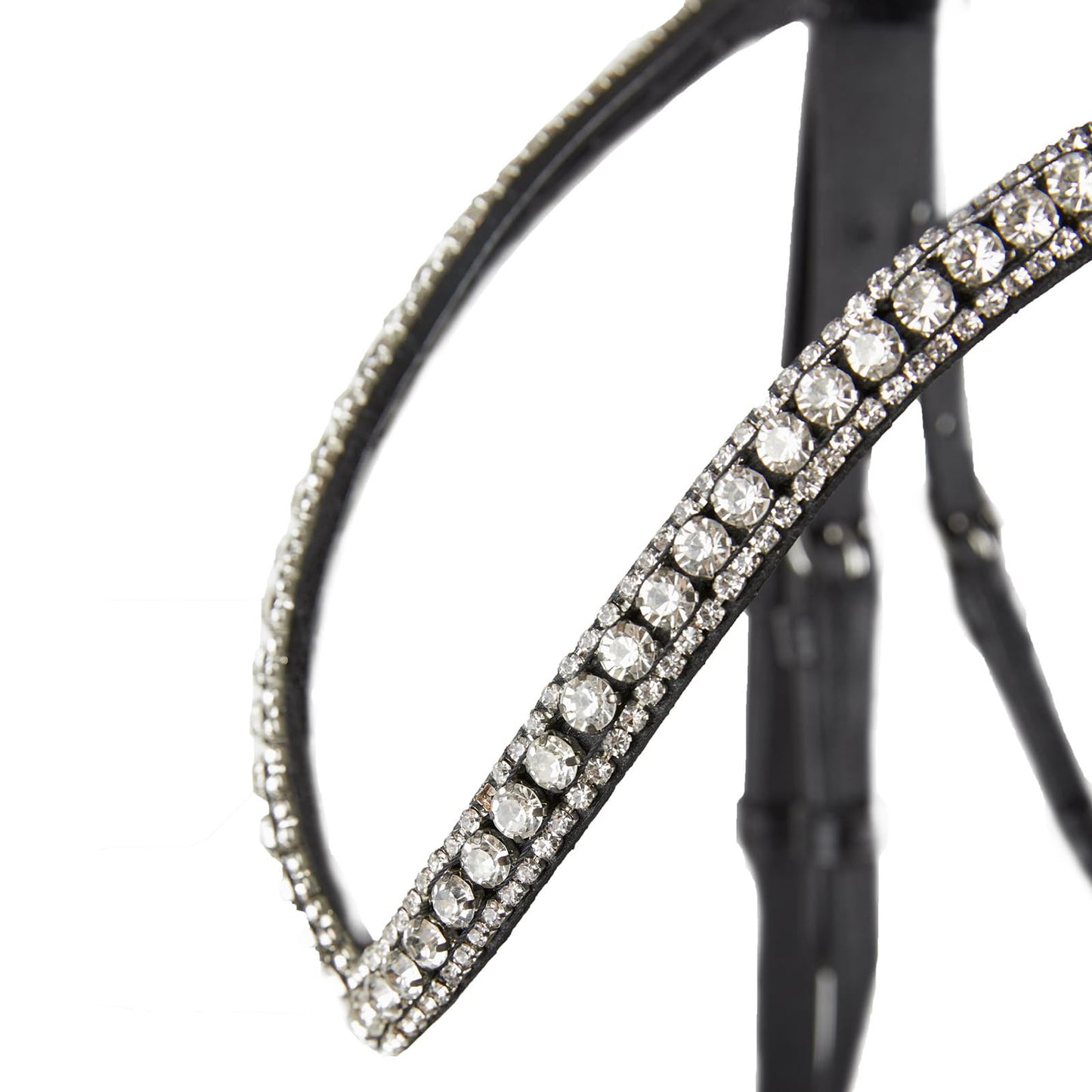 HORZE Grayson Classic Leather Ergonomic Snaffle Dressage Bridle with Detachable Flash - Black - Cob
