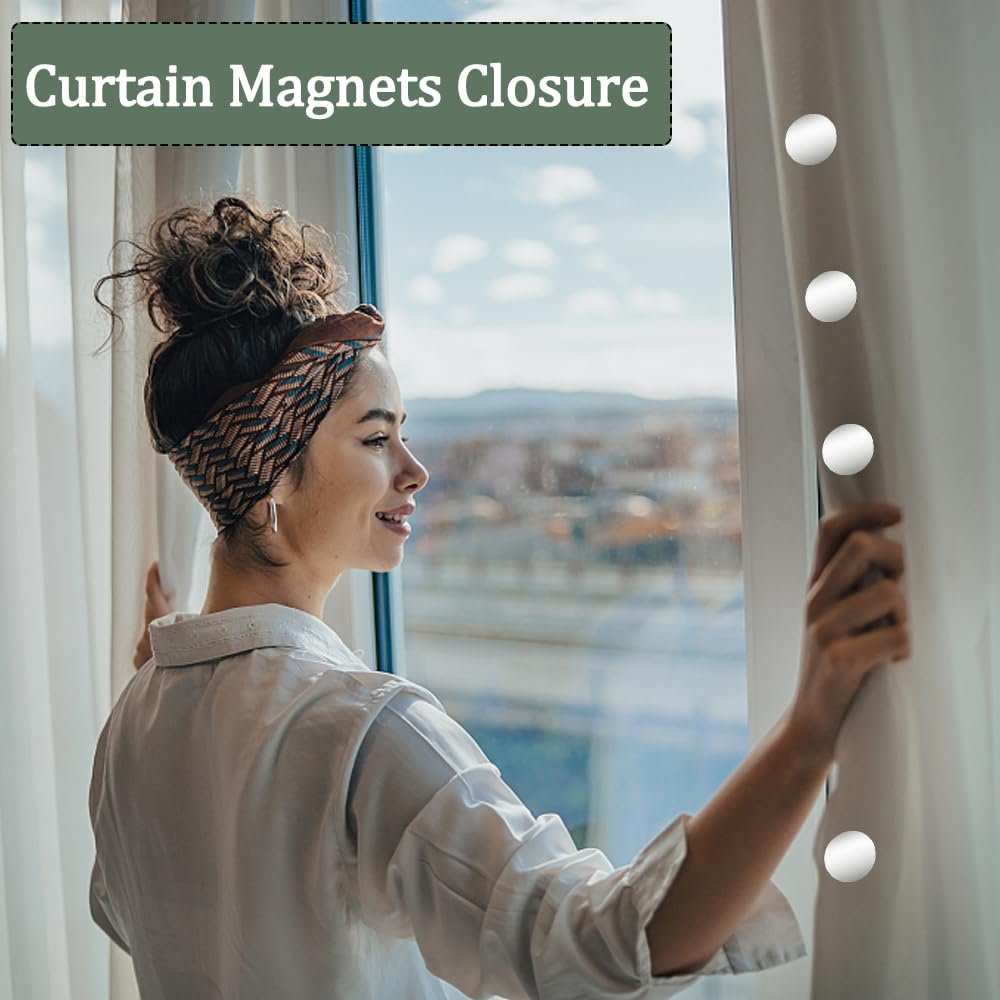 20 Pairs Magnetic Curtain Clips,Double Sided Magnetic Suction Curtain Magnets Closure Prevent Light Leaking Keep Curtain Closed for Home Bedroom Office Curtain Draperies(Sliver)