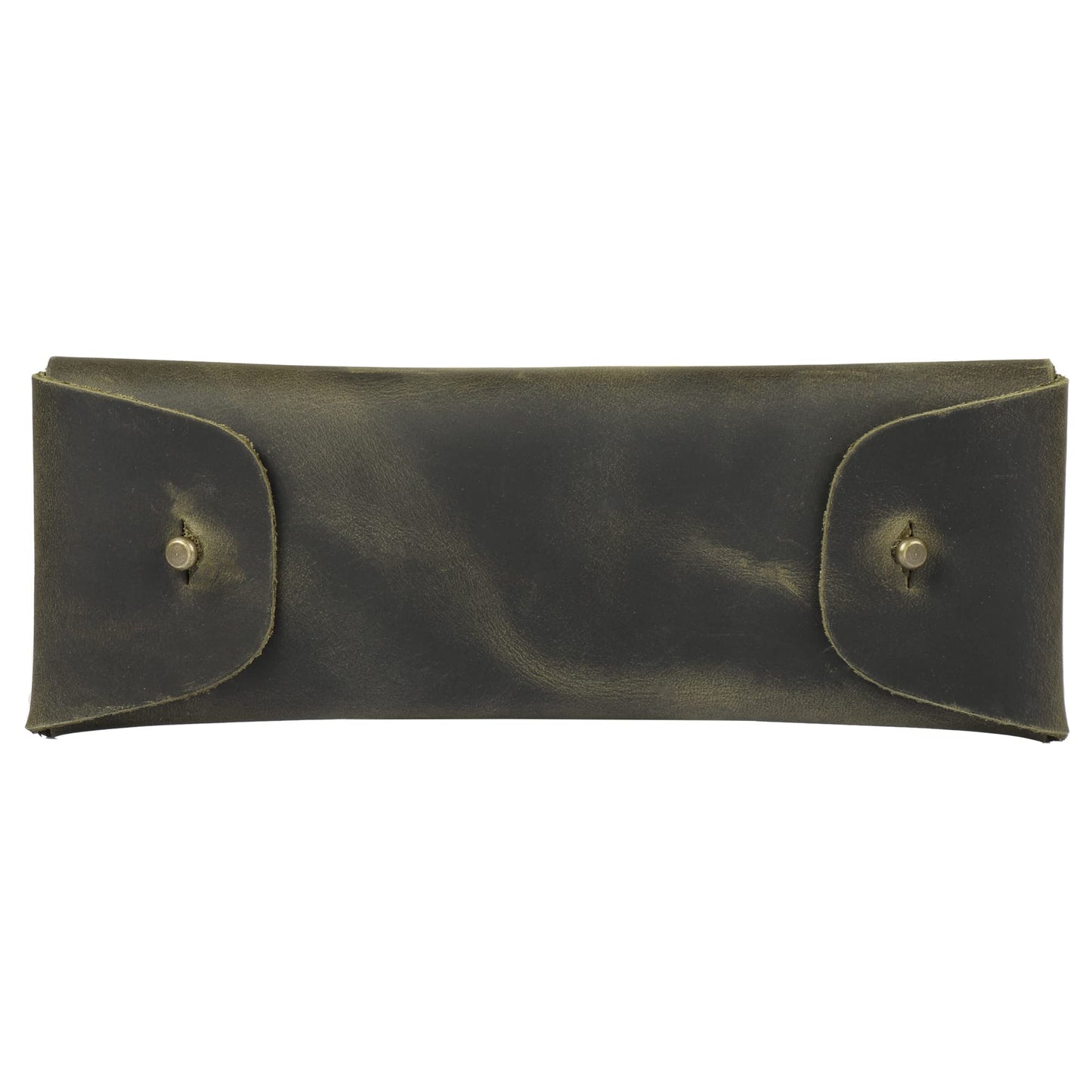 Londo Genuine Leather Retro Pen and Pencil Case - Metal Snap Fastener, Pencil Pouch Stationery Bag
