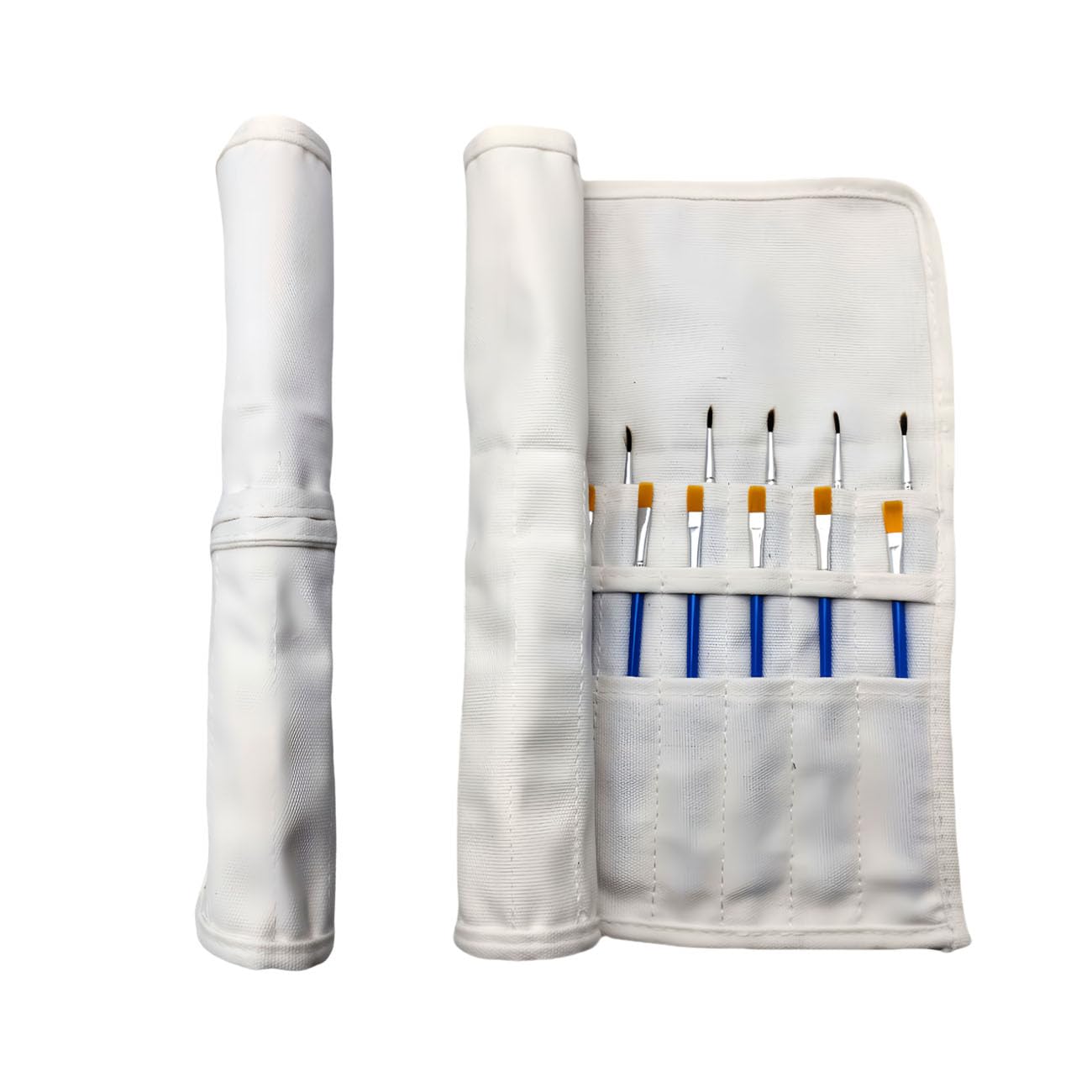 Funny live Paint Brush Holder Art Supplies, Artist Brush Holder & Storage Organizer Roll-Up Case Bag, Protect Acrylic Oil Watercolor Paintbrushes (White 22 Slot Pockets)