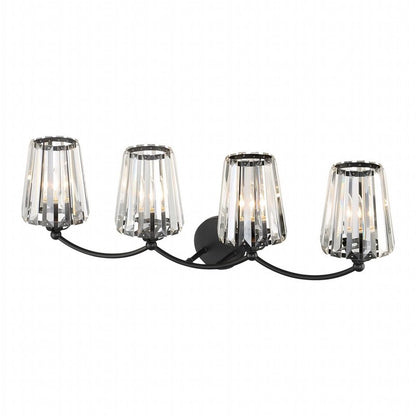 Aipsun Crystal Vanity Light Fixtures Black Bathroom Light Fixtures Crystal Wall Lights for Bathroom E26 Base (Exclude Bulb)