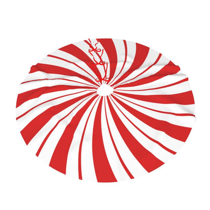 Swirl Candy Christmas Tree Skirt 48" Xmas Tree Mat for Christmas Decorations Holiday Ornaments