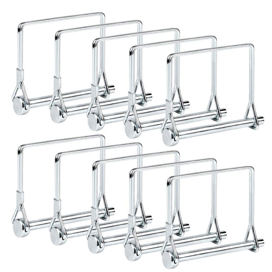 10 PCS Square Pto Pin Shaft Locking Pin 1/4 pin Hitch pin Wire Lock Pin Safety Coupler Pin 1/4" x 2-3/4"for PTO,Farm,Lawn,Hitches,and Garden (10 PCS Trailer Pins)