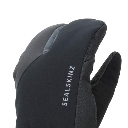 SEALSKINZ Barwick Waterproof Extreme Cold Weather Cycle Split Finger Glove, Black/Grey, L