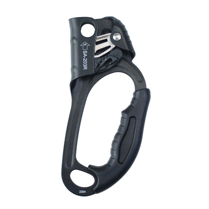 S.E.PEAK UIAA & CE Certified Climbing Rappelling Equip Hand Ascender for 8-13mm Rope Right Hand Black