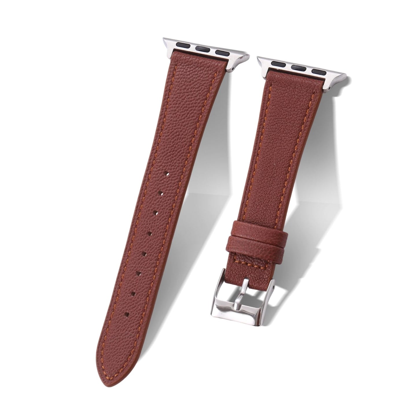 Soft French Goatskin Women's Leather Watch Band Compatible with Apple Watch 38mm 40mm 41mm 42mm 44mm 45mm 46mm 49mm, Slim Lightweight Leather Strap for iWatch Series Ultra SE11 10 9 8 7 6 5 4 3 2 1