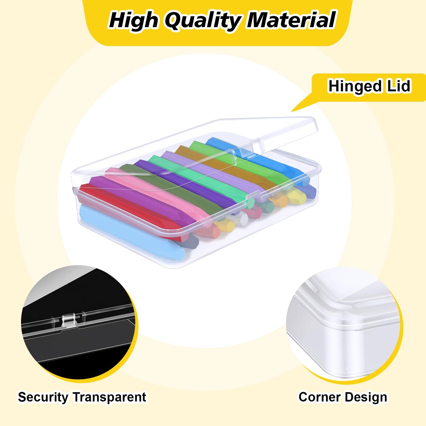 Dcocdeely 32 Pcs Plastic Crayon Box Bulk Clear Crayons Holder with Lid Crayon Organizer Case Crayon Storage Containers for Students School Office Supplies (32)