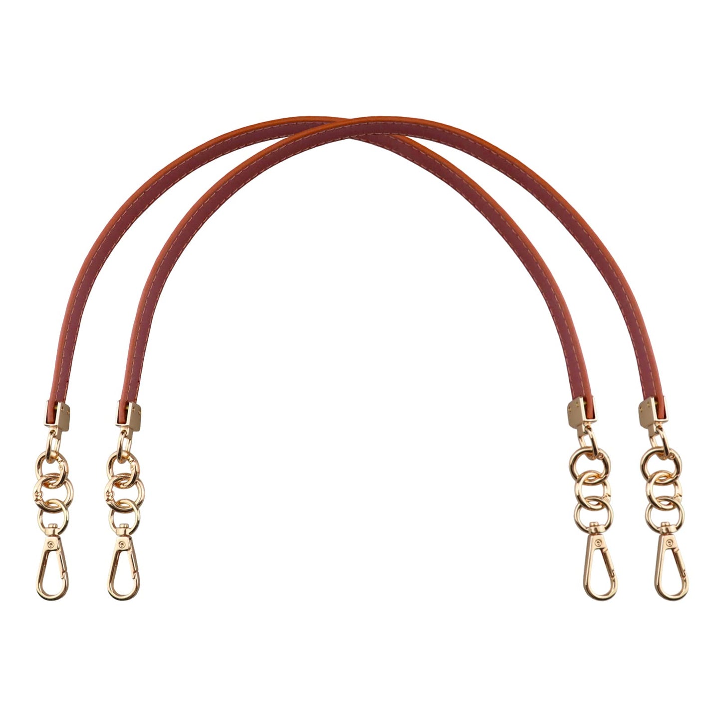 Beaulegan Purse Leather Handles Replacement for Handbag/Shoulder Bag 2 PCS, 24.4 Inch Long Coffee（Gold Clasp）