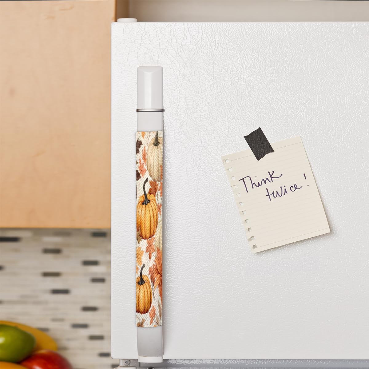 DXTKWL Fall Pumpkin Maple Leaves Refrigerator Door Handle Covers Set of 2 Kitchen Appliance Handle Covers Protector for Fridge Microwave Stove Oven Dishwasher