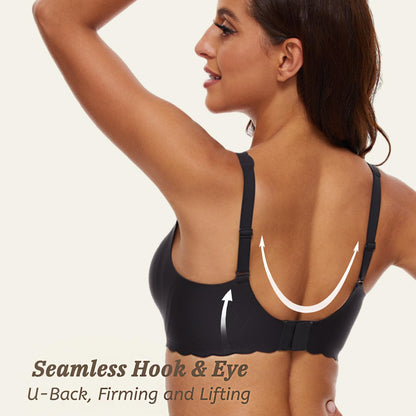 Deep V Petal Bras for Women No Underwire Soft Wireless Bras Comfort Seamless Bralettes with Extender