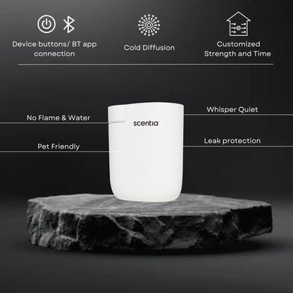 Smart Plug-in Diffuser with App Control | Waterless Cold Air Diffuser | My Way Hotel-Inspired Scent Included | 500 Sq. Ft. Coverage | Mother's Day & Housewarming Gift | Black